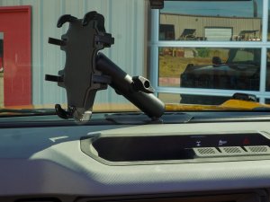 Ford Bronco Dash Mounting Rail System - Full Length w/ ball mount + phone holder 